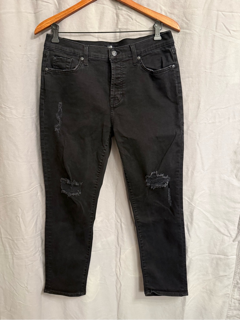 7 For All Mankind Josefina Boyfriend Skinny Distressed Jeans